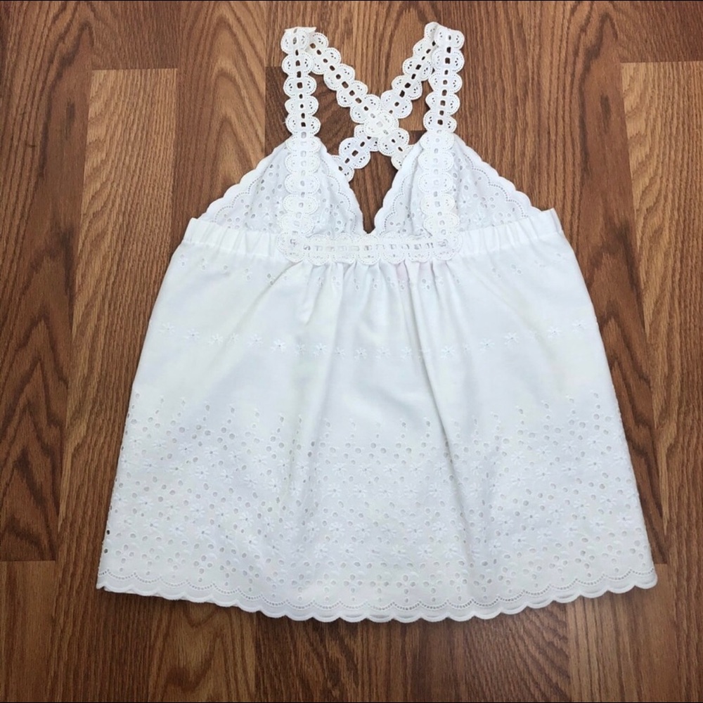 Eyelet lace tunic top, white Ingwa Melero